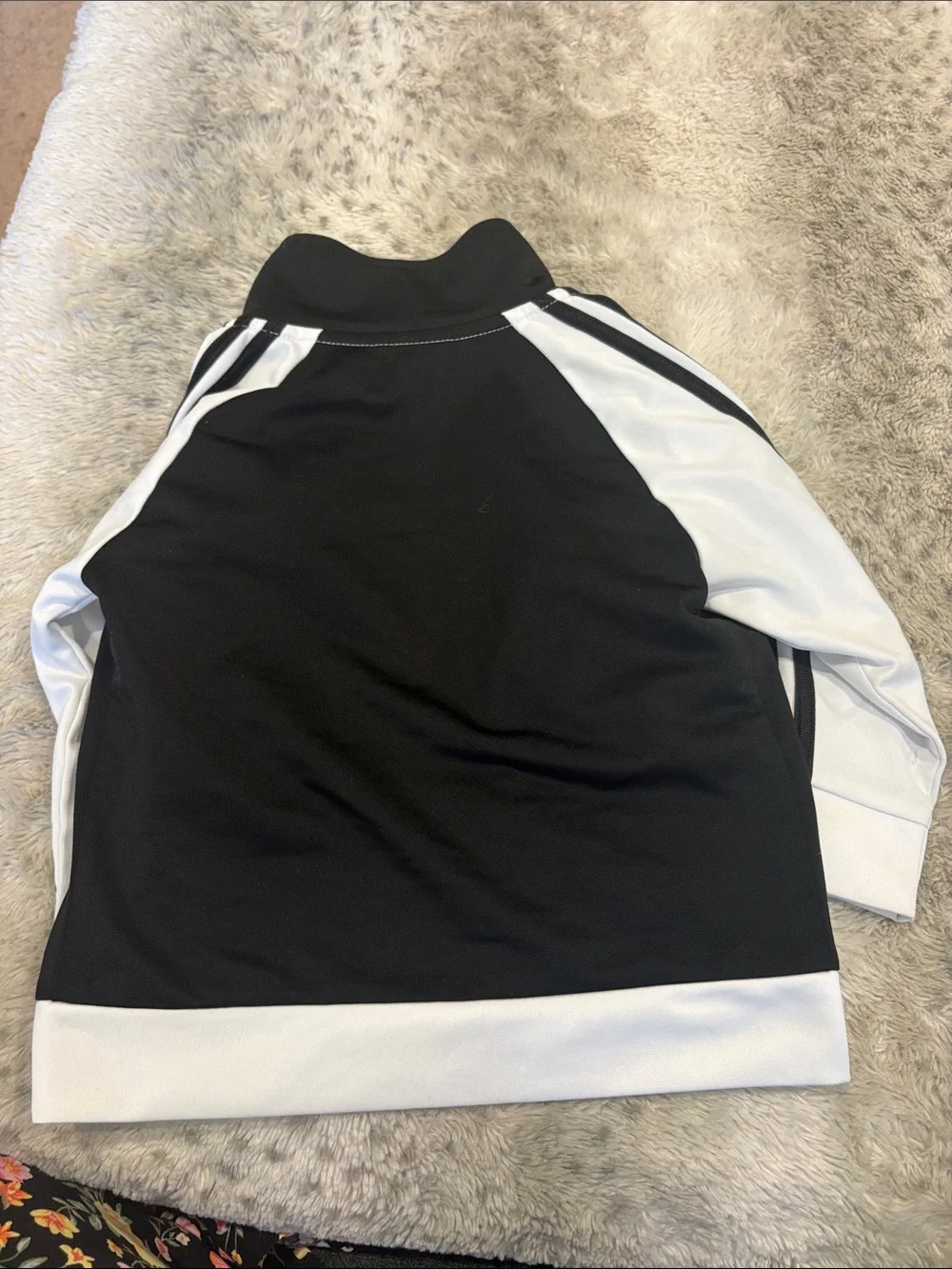 adidas Kids White & Black Zip-Up Track Jacket